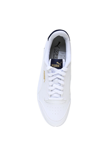 Puma Shuffle White-Puma White-Peaco Erkek Spor Ayakkabı