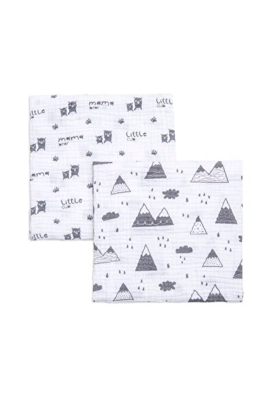 Funna Baby بطانية موسلين مكونة من قطعتين - جبال - 90x90