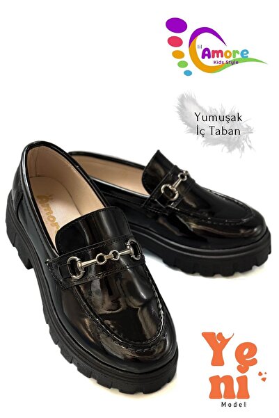 sermoda Pantofi de școală pentru fete cu cataramă, talpă înaltă și ușoară - p...