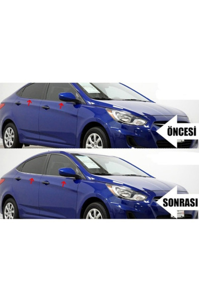 ACK Dizayn HYUNDAİ ACCENT BLUE 2012+ ARACA ÖZEL KROM CAM ALT ÇITASI A+