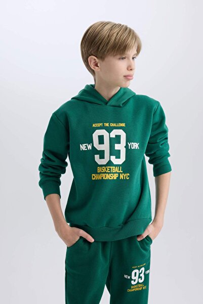 DeFacto Erkek Çocuk Kapüşonlu Baskılı Sweatshirt C9805A824WN
