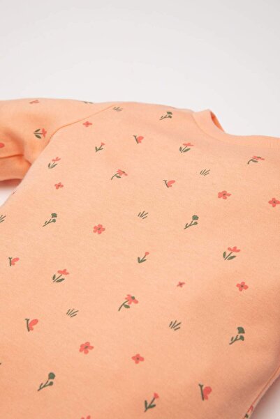 DeFacto Kız Bebek Pijama Takımı Çiçekli Uzun Kollu Üst Uzun Alt D8291A5NS