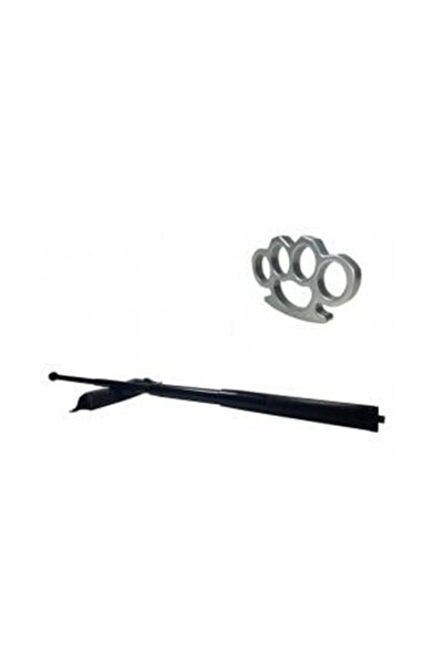 Depox Sada teleskopické ocelové hole, černé, 64 cm a stříbrné krabičky o tlou...