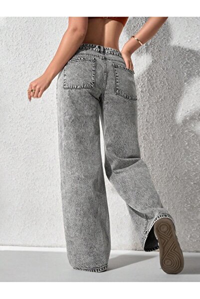 WKM Women's Baggy Fit Denim Jean Washable Pants