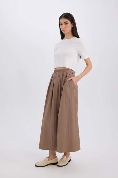 DeFacto A-Line Normal Waist Basic Plain Flared Maxi Skirt E2369Ax24Wn