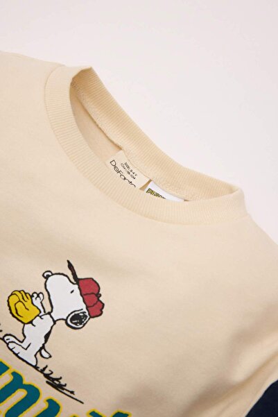 DeFacto Erkek Bebek Snoopy Bisiklet Yaka İçi Yumuşak Tüylü Sweatshirt D4609A524AU