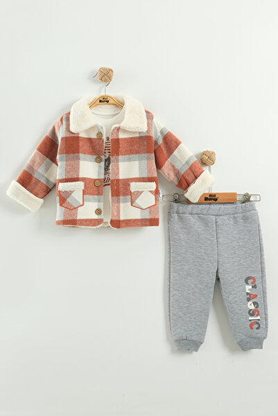 Mini Baray Σετ 3 τεμαχίων για αγόρια: καρό μπουφάν, φούτερ και παντελόνι (για...