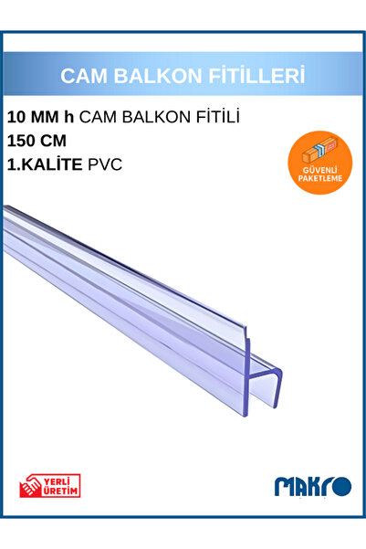 GLASSMAKRO 10 MM Küçük h (y) Cam Balkon Şeffaf Fitil 150 CM