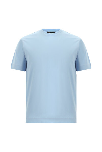 Abdullah Kiğılı Βαμβακερό T-Shirt Mercerized Embroidered Crew Neck - Regular Fit