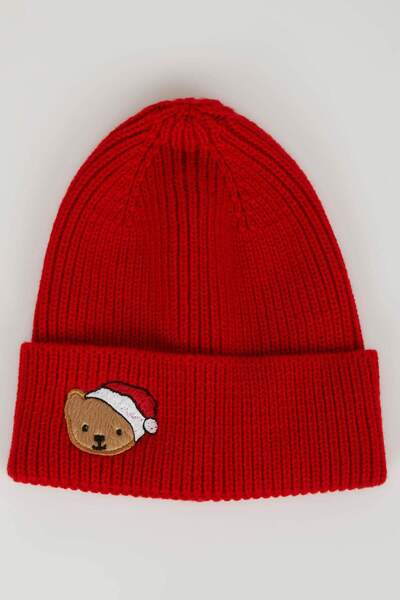 DeFacto Zweiteiliges Set mit Strickschal und Mütze für Mädchen mit Neujahrsmotiv C7990a824wn