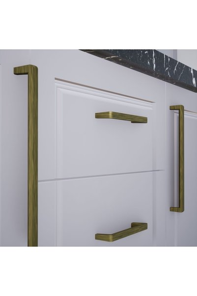 KOÇSAN Azra Antique Yellow 224 mm Handle Luxury Country Kitchen Furniture Cabinet Drawer Handle