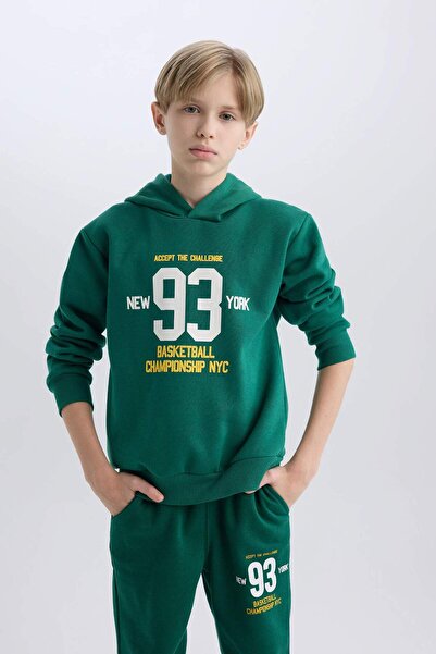 DeFacto Erkek Çocuk Kapüşonlu Baskılı Sweatshirt C9805A824WN