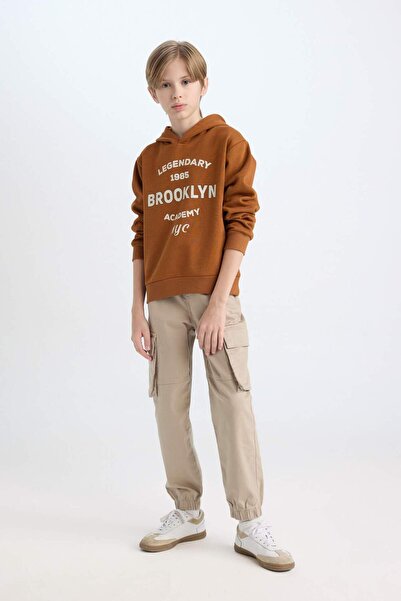 DeFacto Erkek Çocuk Kapüşonlu Baskılı Sweatshirt D4343A8NS