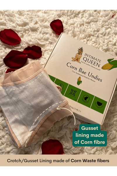 Intimate Queen Layela Corn Bae – Barely-there Wellness Hiphuggers | Breathable, Sweat-safe & Gentle (PEACH)