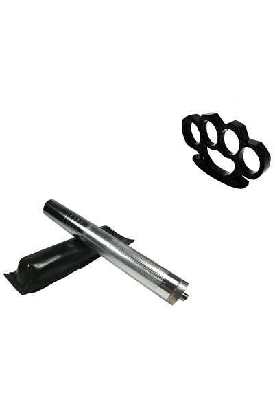 Depox Sada teleskopických ocelových holí, stříbrná, 64 cm a černá krabička o ...