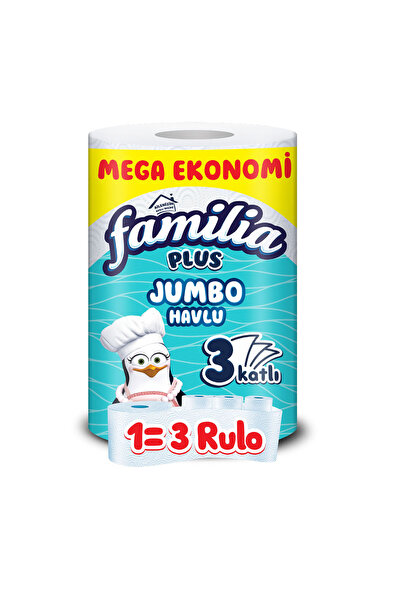 Familia Plus Jumbo Kağıt Havlu 15'li Dev Rulo (1=3 , 45 Rulo)