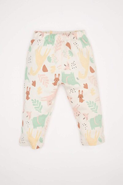 DeFacto Baby Girl Safari Printed Long Sleeve 2-Piece Pajamas Set D8289A5Ns
