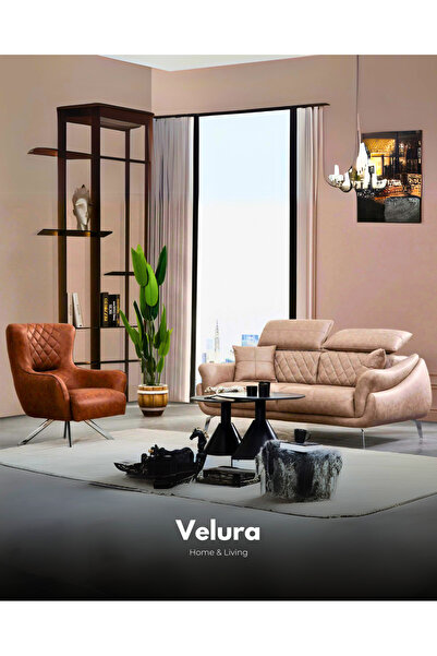 Velura Home & Living Ezel Motorlu Koltuk Takımı 3 3 1 & Usb Portlu (2 KANEPE 1 BERJER) - Nubuk Kumaş