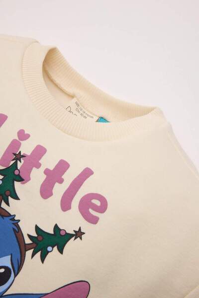 DeFacto Kız Bebek Disney Lilo & Stitch Bisiklet Yaka İçi Yumuşak Tüylü Sweatshirt D6677A524WN