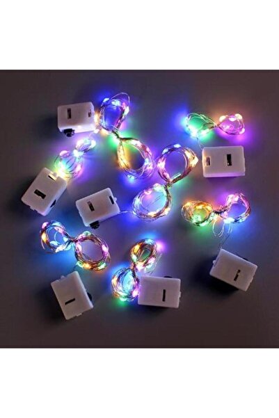 RAHİSON 2 Metre Peri Led Mini Güç Kutulu Dekoratif Led Piller Dahildir 1 Adet Rgb