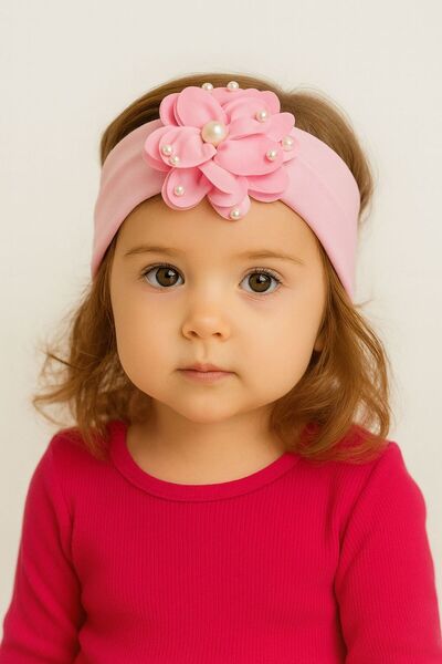 Eray Kids Σετ 3 τεμαχίων με λουλούδια και βαμβακερά χτενισμένα βαμβακερά καθημερινά-κομψά μπαντάνα για κορίτσια (6-24 μηνών)