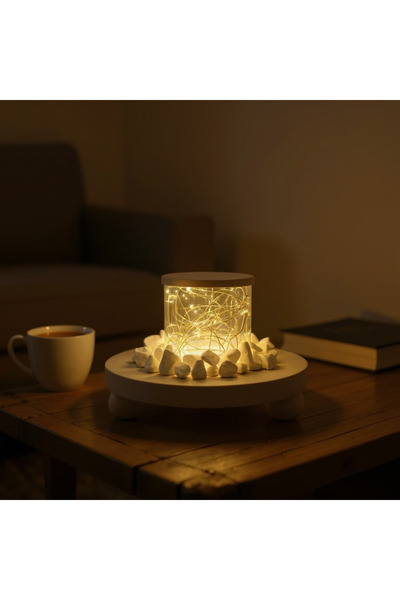 bi ondan bi bundan Peri Led Beton Aydınlatma Masa Lambası Abajur Pilli