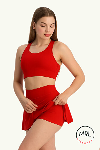 missmaral Women's Skirted Shorts Swimsuit Top and Bottom Set – High Waist Recovery with Chest Pad for Pool Sea Sports