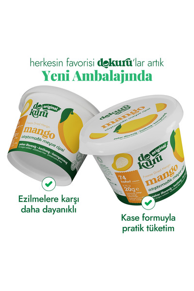 dokuru Mango Kuru Meyve Cipsi - Dondurularak Kurutulmuş Freeze Dried Çıtır Mango