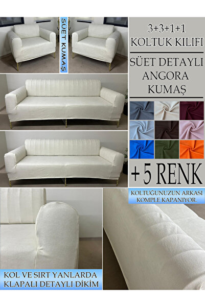 Home SÜET ŞÖNİL KUMAŞ 3+3+1+1 KOMPLE GİYDİRME KANEPE&ÇEKYAT, BOHEM, vb. MODELLER KOLTUK KILIFI