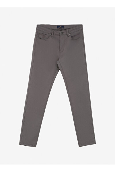 BROOKS BROTHERS Normal Bel Düz Paça Slim Fit Gri Erkek Pantolon BBFW24MPT001