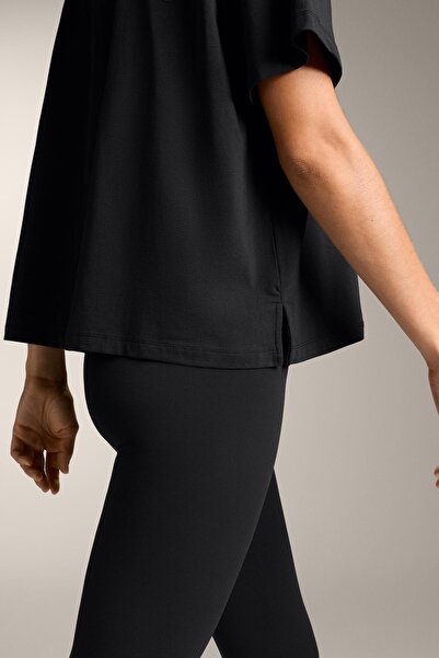 Oysho Boxy short-sleeved cotton blend T-shirt