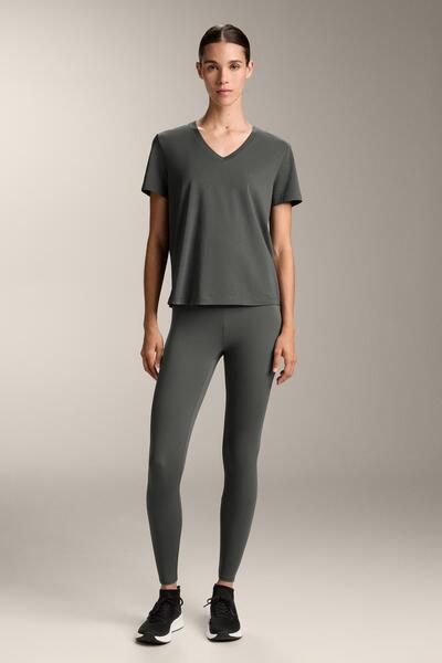 Oysho Pamuk karışımlı v yaka t-shirt