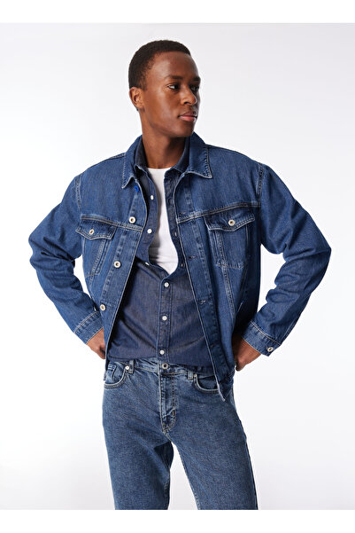 Karl Lagerfeld Mavi Erkek Normal Kalıp Denim Ceket 240D1404_KLJ REGULAR DENIM...