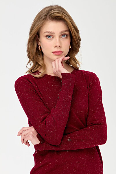 Desen Triko Γυναικεία μπλούζα με λαιμόκοψη χωρίς ραφές, κοντή μπροστά και μακριά πίσω V.Çürüğü