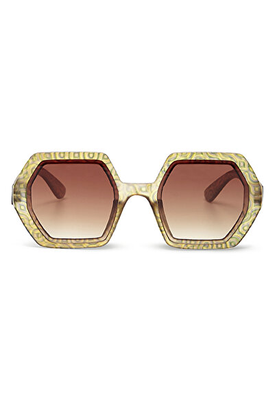 Okkia Emma Big Hexagonal Güneş Gözlüğü Gold OK015-D60