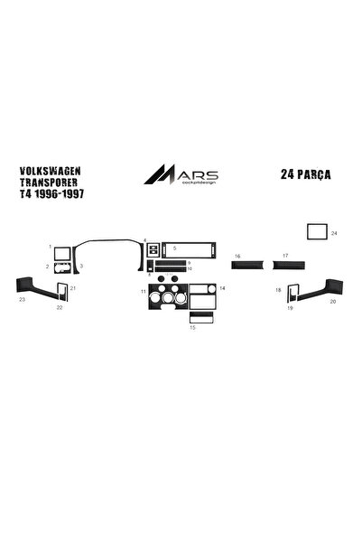 Marscockpitdesign غطاء كونسول توربيدو لفولكس فاجن ترانسبورتر تي4 1996-1998 24...
