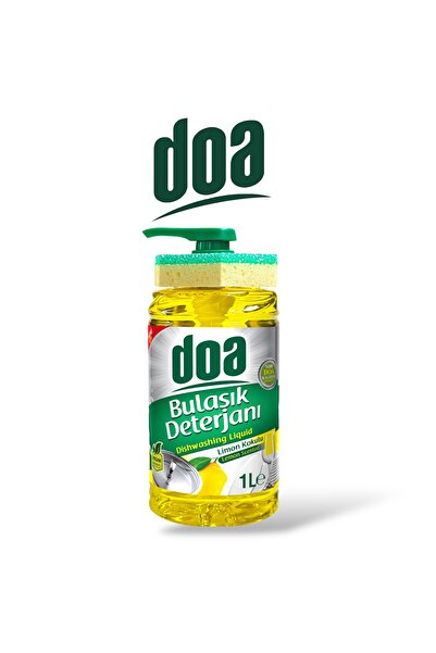Doa Sıvı Bulaşık Deterjanı Limon Kokulu Sünger Hediyeli 1 L