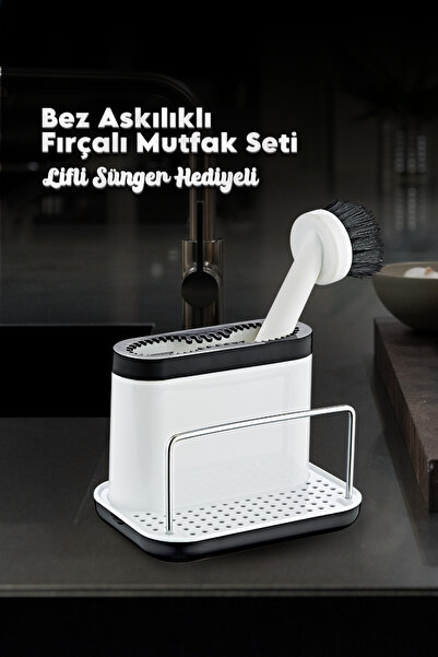 grimorlife Kuhinjski set od brušene žice, beli - Plastična kuhinjska sunđeric...