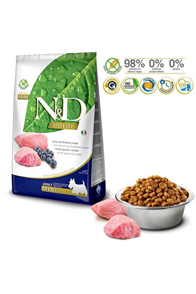 N&D Tahılsız Kuzulu&Yabanmersinli Mini Irk Yetişkin Köpek Maması 2,5 KG