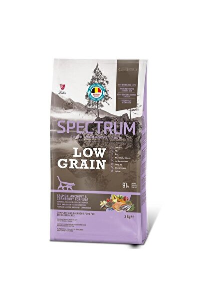Spectrum Low Grain Kısırlaştırılmış Yetişkin Kedi Maması Somonlu&Hamsili&Kızılcıklı 2 Kg