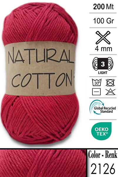 Diva İplik Diva Natural Cotton 2126 Κόκκινο