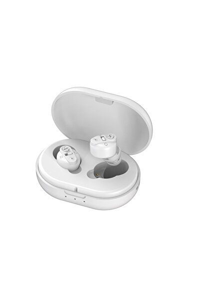 Choice سماعة أذن صغيرة محمولة قابلة لإعادة الشحن وغير مرئية باللون الأبيض قاب...