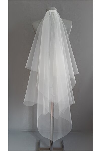 Suzanna Moda Kırık Beyaz 1mt 25cm Boy Hayal Tül Ucu Sivri Taraklı Çift Kat Duvak