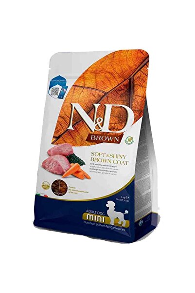 N&D Brown Kuzu Etli Spirulina ve Havuçlu Küçük Irk Yetişkin Köpek Maması 2 Kg