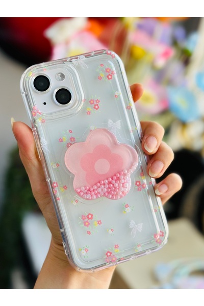 Go Aksesuar Iphone 13 - 14 ve 15 Uyumlu 3d Pop Socket Çiçek Oyuncak Tasarımlı...
