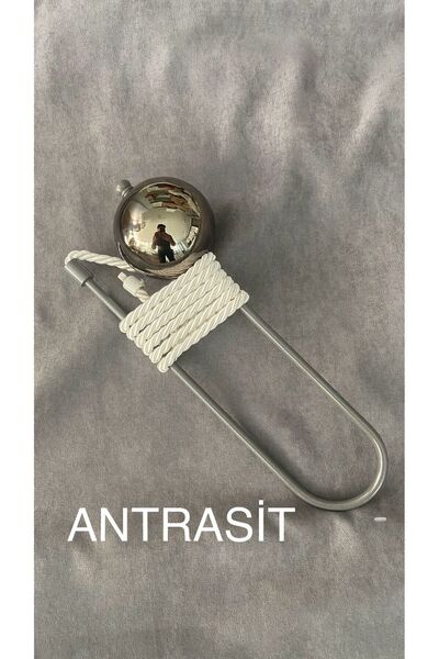 Helezoni Metal Curtain Rod Accessory Attached to the Cornice 1 Piece (Easy Installation Without Drilling the Wall)