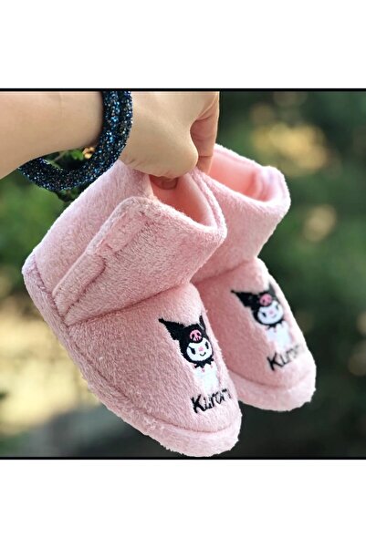 Pandalina Kız çocuk panduf  yandan cırtlı Kaydırmaz Taban Anaokulu Kreş Ev Ayakkabısı