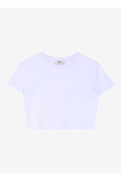 People By Fabrika Bisiklet Yaka Beyaz Kadın T-Shirt SPBF4SL-TST5603