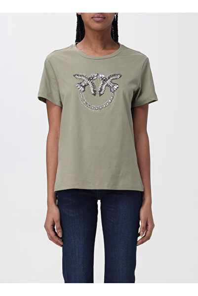 PİNKO Pinko Yuvarlak Yaka Baskılı Siyah Kadın T-Shirt 100535A1R7