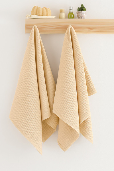 Denizli Concept Soho 2-Piece Pique Towel Set Beige